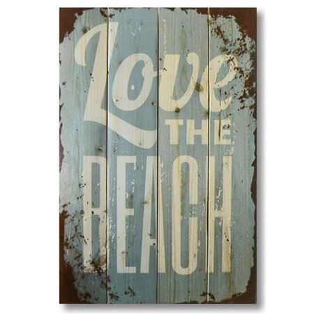 WILE E. WOOD Wile E. Wood WLTB1420 14 x 20 Love the Beach Wood Art WLTB1420